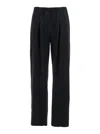Theory Black Pants With Elastic Drawstring Waist And Pences On The Front In Tech Fabric Woman In Black
