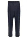 Theory Wool Trousers With Pleated Front And Back Pocket In Black