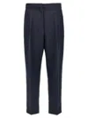 Theory Wool Trousers With Pleated Front And Back Pocket In Black