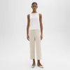 Theory High-waisted Cuff Pant In Organic Cotton In Sand