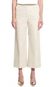 Theory High Waisted Cuff Pants In Beige In Neutral