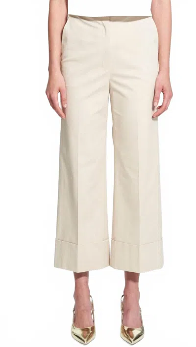 Theory High Waisted Cuff Pants In Beige In Neutral