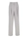 Theory Metallic Pants With High Waist And Front Pences In Metallic