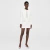 Theory High-waisted Mini Skirt In Cotton Tweed In White