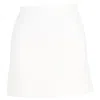 Theory High-waisted Mini Skirt In White Cotton Tweed In White