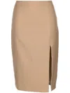 Theory High-waisted Pencil Skirt In Brown