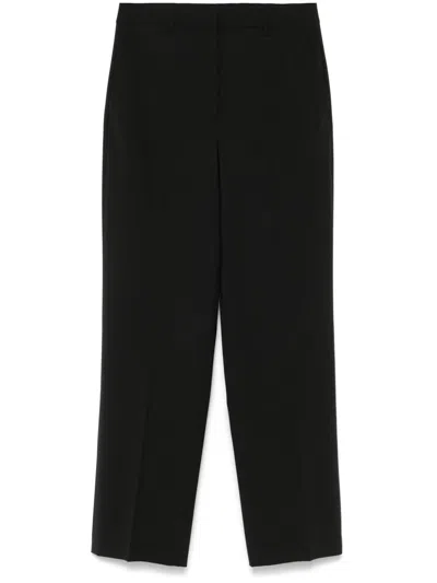 Theory High-waisted Straight-leg Trousers In Black