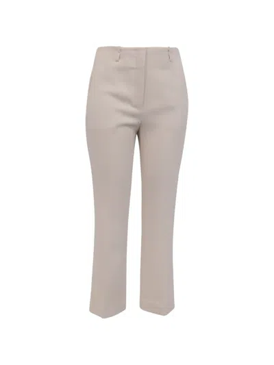 Pre-owned Theory High-waisted Straight-leg Trousers In Neutral