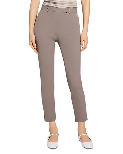 Theory High Waisted Tapered Pants In Walnut