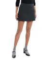 Theory Wool-blend Tweed High-waisted Mini Skirt In Charcoal Melange
