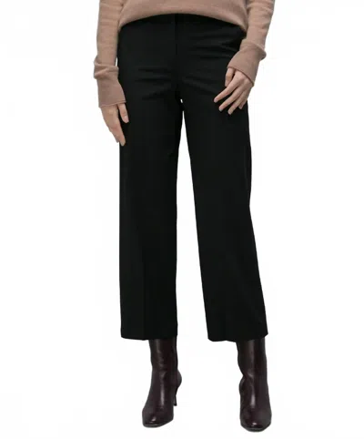 Theory High‑rise Cropped Straight‑leg Trousers In Black