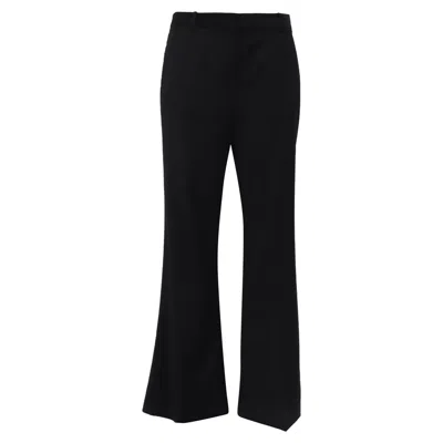 Theory High-rise Flared Trousers In Black Wool