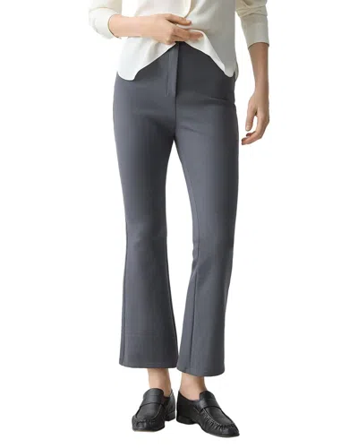 Theory High-waist Kick Wool-blend Pant In Gray