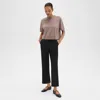 Theory High-waist Straight-leg Pant In Good Wool In Black