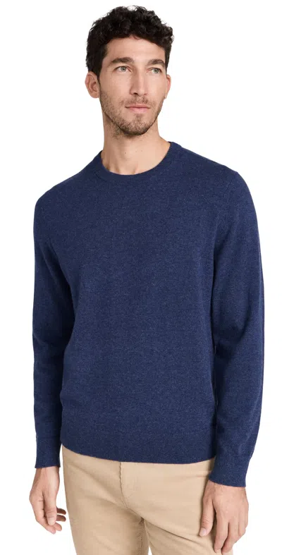 Theory Hilles Cashmere Crewneck Sweater Atlantic Melange