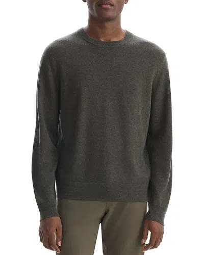 Theory Hilles Cashmere Crewneck Sweater In Hunter Green Melange