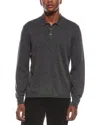 Theory Goris Long Sleeve Polo In Light Bilen Charcoal Melange In Gray