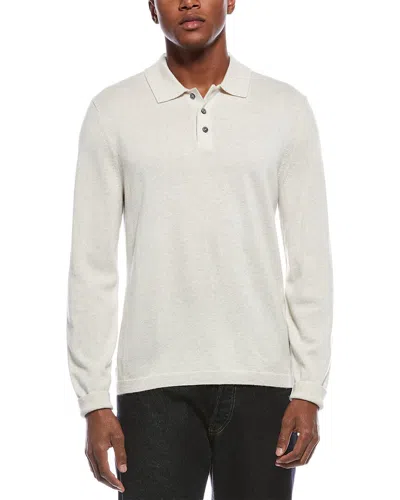 Theory Hilles Cashmere Polo Shirt In White
