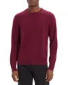 Theory Maden Textured Crewneck Sweater In Burgundy