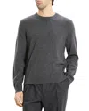 Theory Hilles Crew Sweater In Cashmere Charcoal Melange In Gray