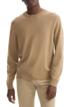 Theory Riland Cable Stitch Cotton Crewneck Sweater In Neutral