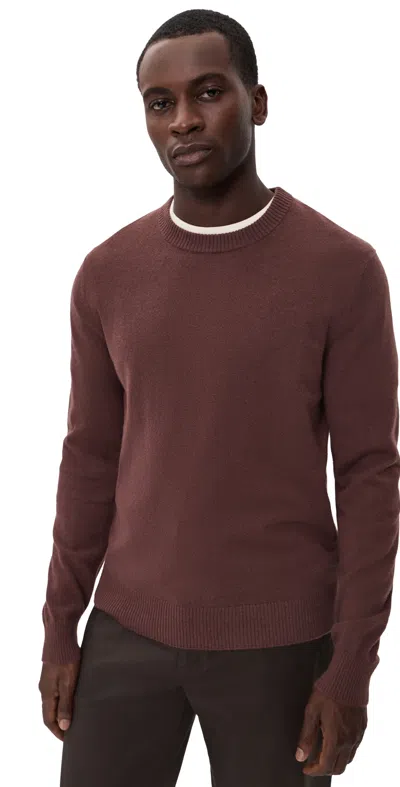Theory Hilles Crew In Cashmere Deep Auburn In Brown