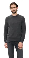 Theory Hilles Crew Sweater In Cashmere Charcoal Melange In Gray