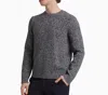 Theory Hilles Crew Sweater In Light Heather Grey/baltic In Multi