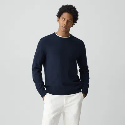 Theory Hilles Crewneck Sweater In Cashmere In Blue