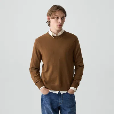 Theory Hilles Crewneck Sweater In Cashmere In Brown