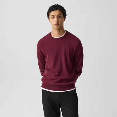 Theory Hilles Crewneck Sweater In Cashmere In Burgundy