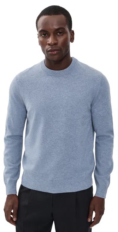 Theory Hilles Crewneck Sweater In Cashmere Light Heather Blue
