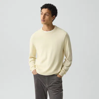 Theory Hilles Crewneck Sweater In Cashmere In Yellow