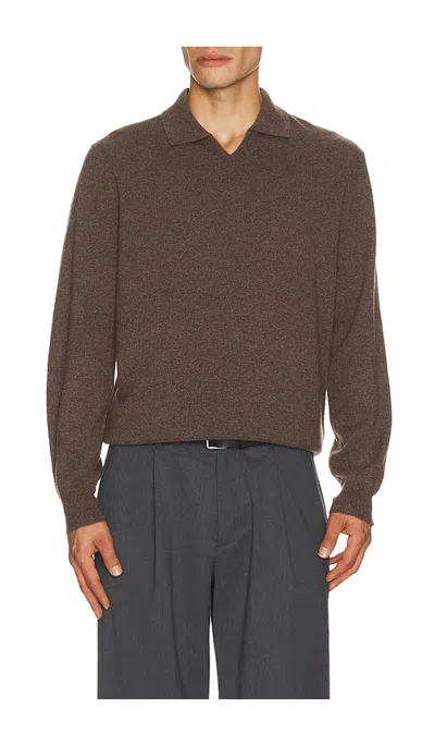 Theory Hilles Long Sleeve Sweater In Brown