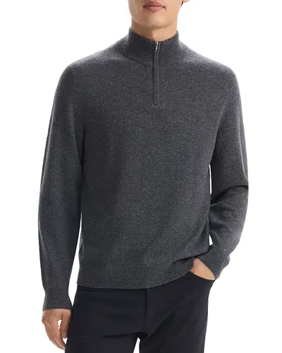 THEORY HILLES QUARTER ZIP CASHMERE SWEATER