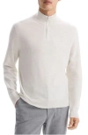 Theory Hilles Quarter Zip Cashmere Sweater In Natural Melange