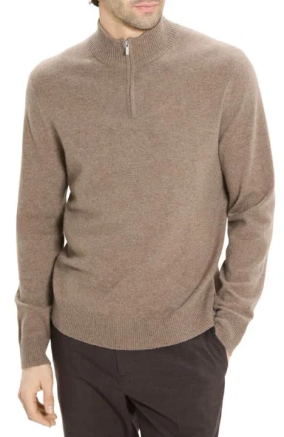 Theory Hilles Quarter Zip Cashmere Sweater In Nude