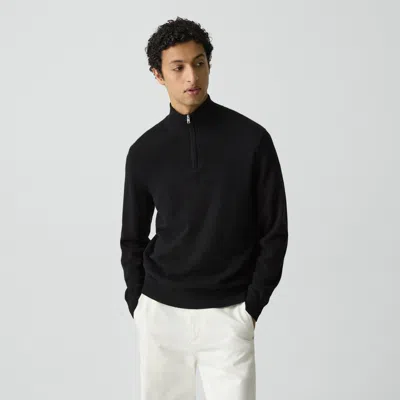 Theory Hilles Quarter-zip Sweater In Cashmere In Black