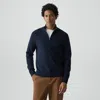 Theory Hilles Quarter-zip Sweater In Cashmere In Blue