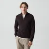 Theory Hilles Quarter-zip Sweater In Cashmere In Brown