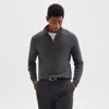 Theory Hilles Quarter-zip Sweater In Cashmere In Grey Heather