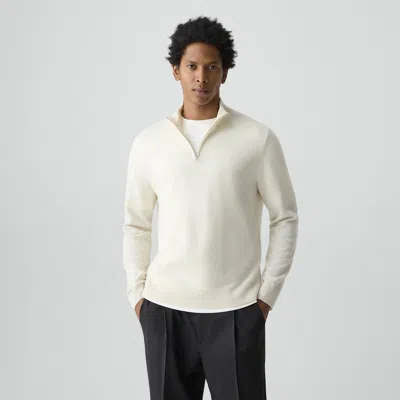Theory Hilles Quarter-zip Sweater In Cashmere In White