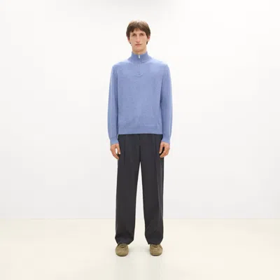 Theory Hilles Quarter-zip Sweater In Cashmere In Blue
