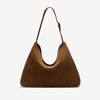 Theory Hobo Bag In Suede In Brown