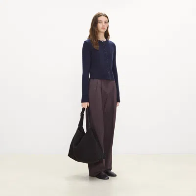 Theory Hobo Bag In Suede In Black
