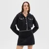 Theory Hooded Cardigan Jacket In Felted Wool-cashmere In Black Multi