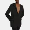 Theory Hooded Drape Jacket In Double-knit Jersey In Black