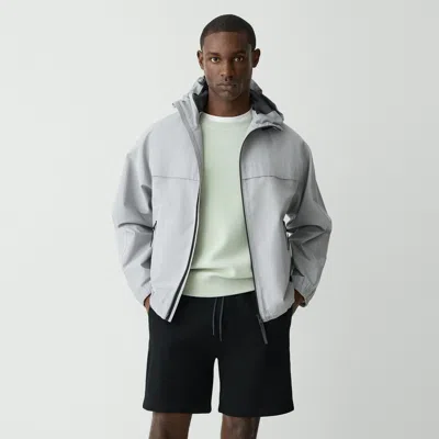 Theory Hooded Jacket In Cotton-blend In Dark Vapor