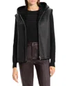 Theory Hooded Shearling Vest In Black
