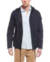 Theory Hoodie Linen-blend Jacket In Blue